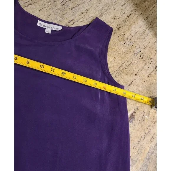 New! Vtg DRESS BARN Sz 8 Purple Silk 3 Piece Blouse, Tank & Pant Set Pleated - Picture 15 of 16